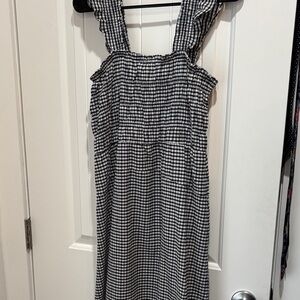 Navy and White Gingham Dress old navy